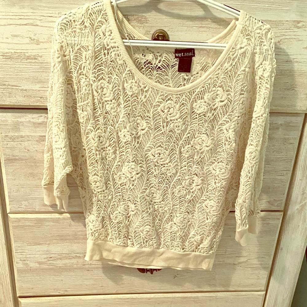 Floral mesh blouse